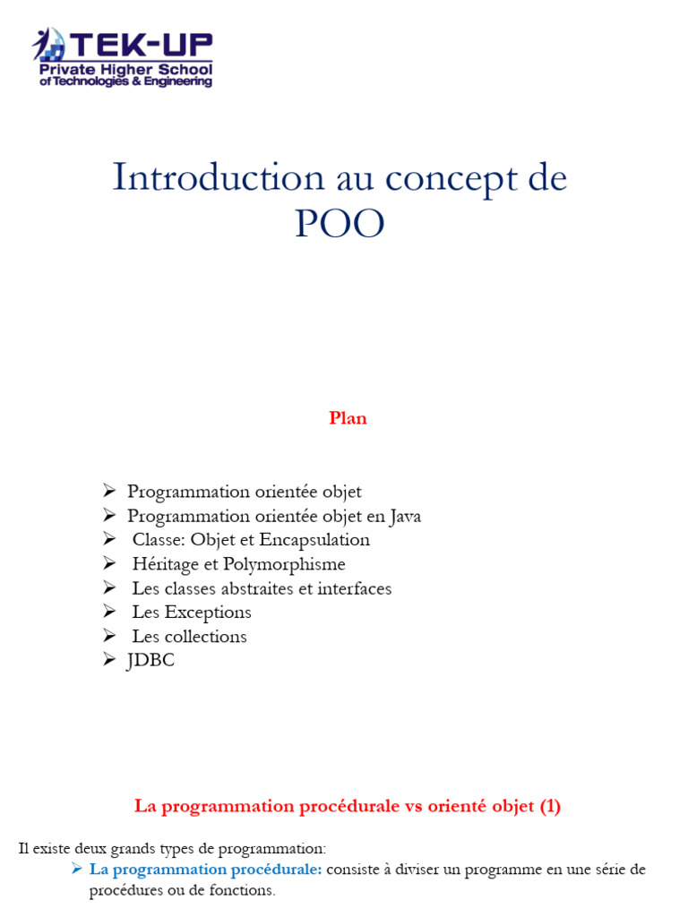 Chapitre1-Partie 1 | PDF | Programmation orientée objet | Programmation ...