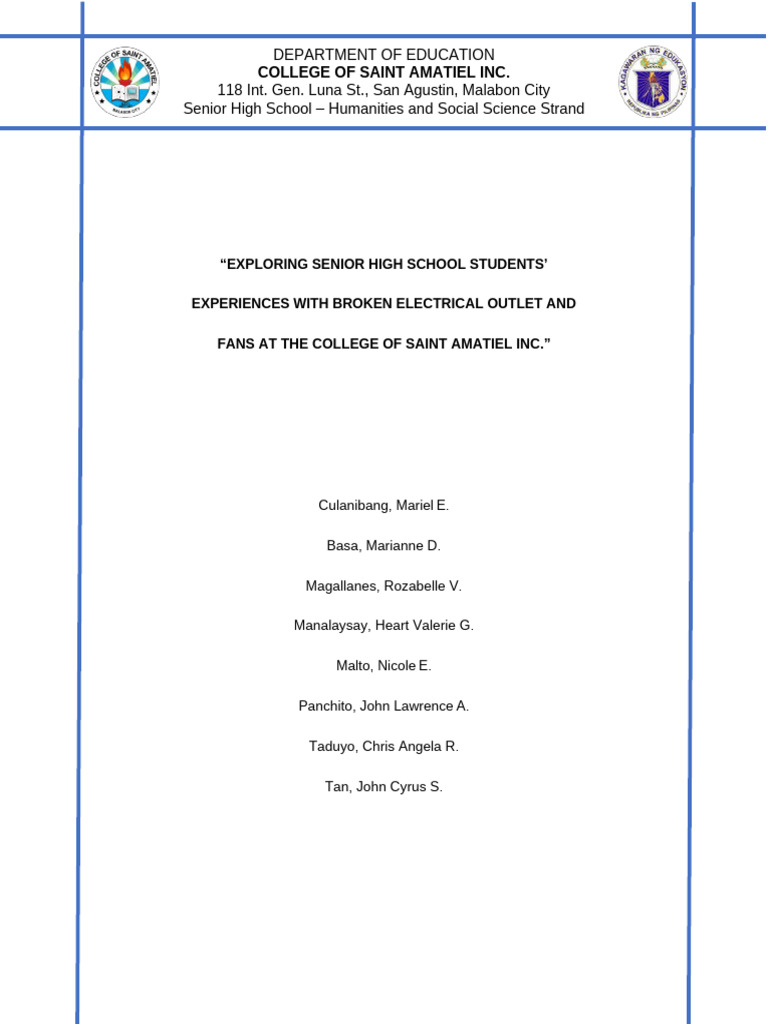 Exploring Senior High School Students Experiences With Broken ...