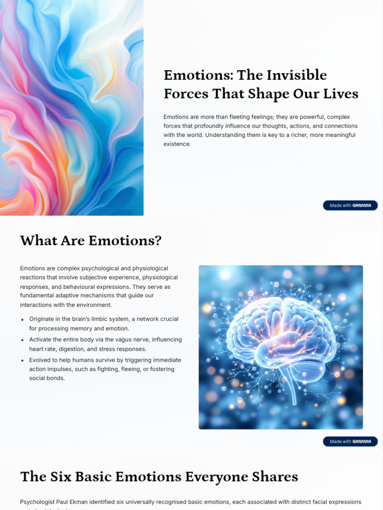 Emotions The Invisible Forces That Shape Our Lives | PDF | Emotions ...