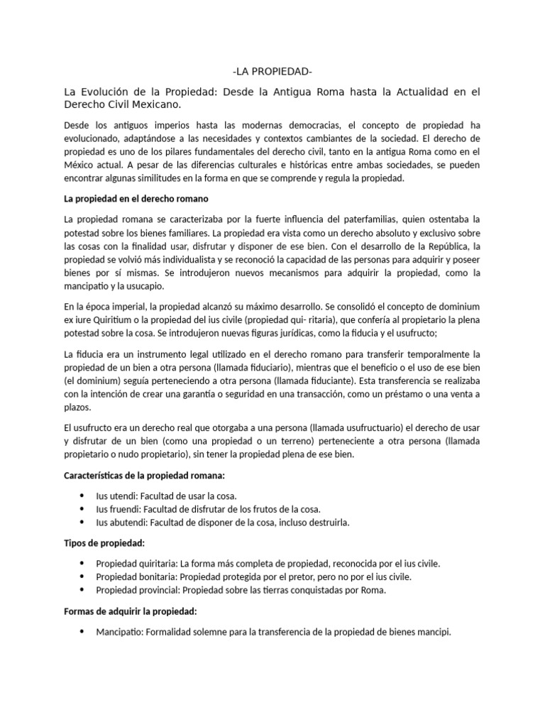 La Propiedad | PDF | Propiedad | Derecho privado
