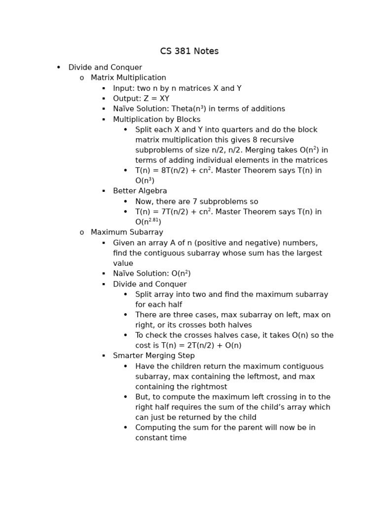 381 Lecture 6 | PDF