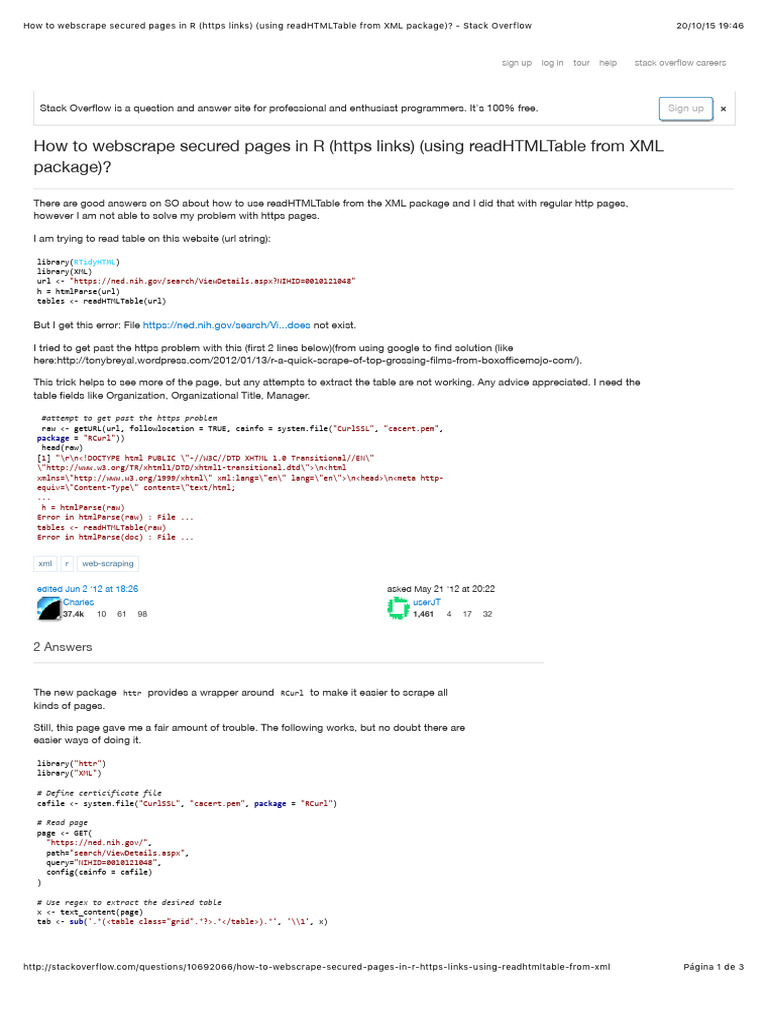 How To Webscrape Secured Pages in R | PDF | Transport Layer Security ...