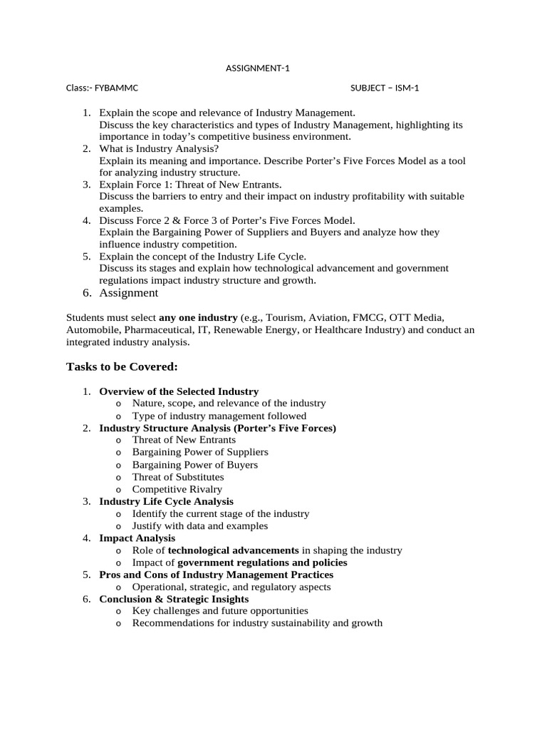 Assignment 1 Fybammc Ism 1 | PDF