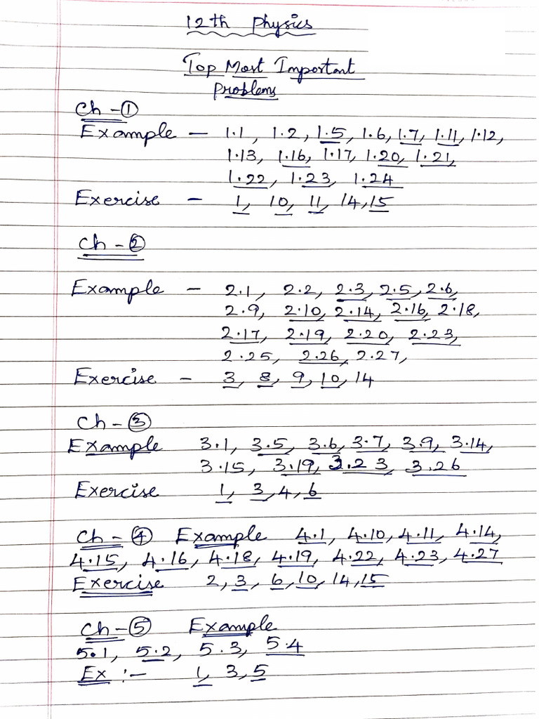 12th Physics Important Problems | PDF