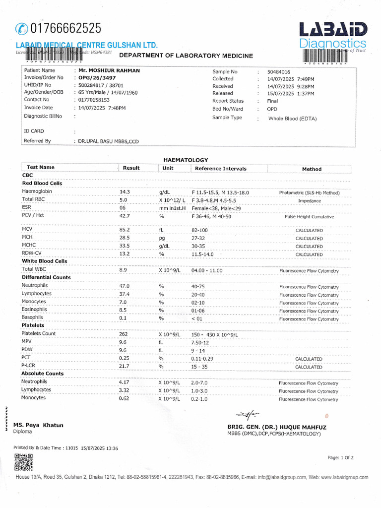 Medical Test Report | PDF | Clinical Pathology | Medicine