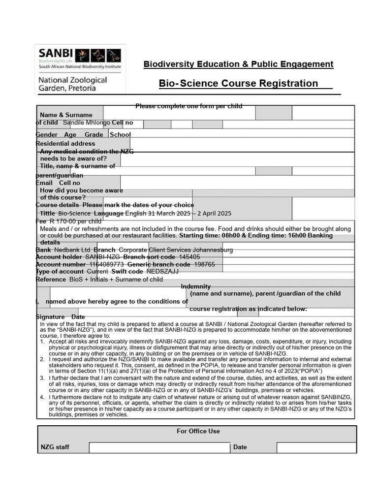 Bio Science Registratio April 2025 Updated | PDF | Indemnity