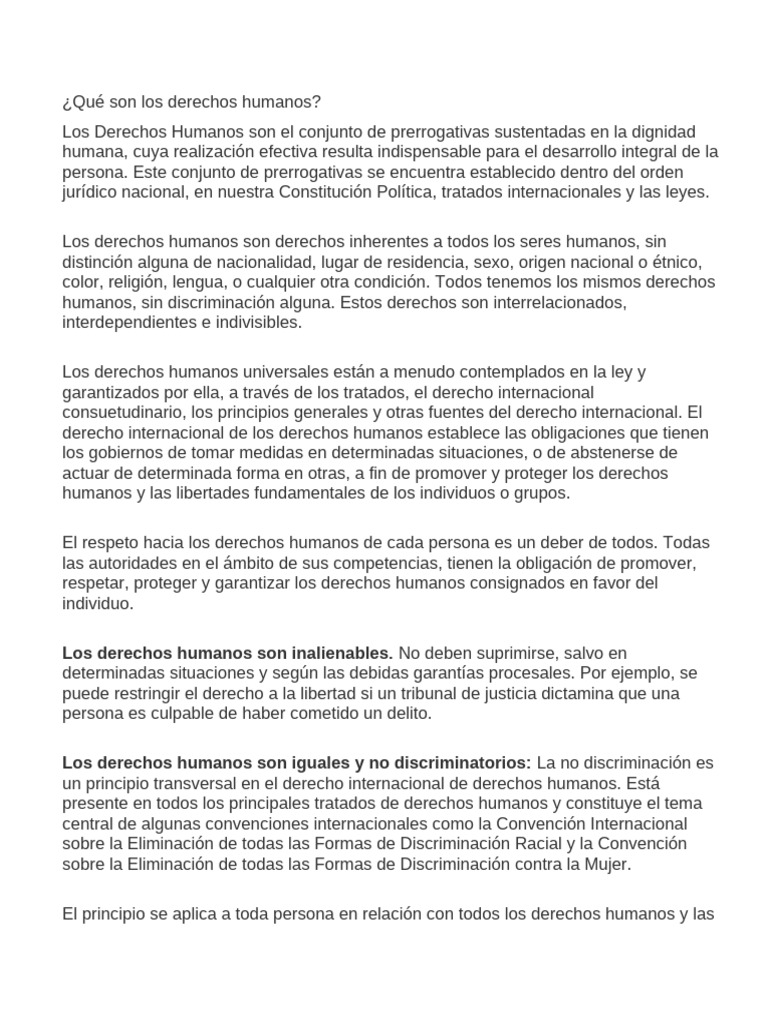 Qué Son Los Derechos Humanos | PDF | Derechos humanos | Derechos