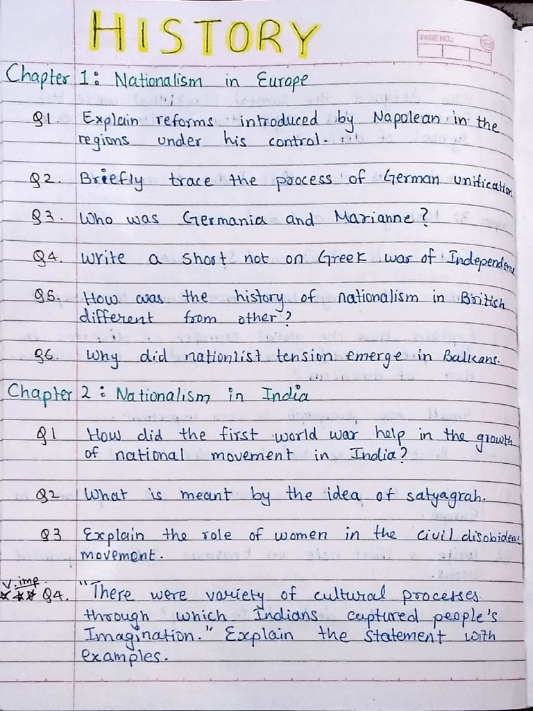 Class 10 SST Imp Q's | PDF
