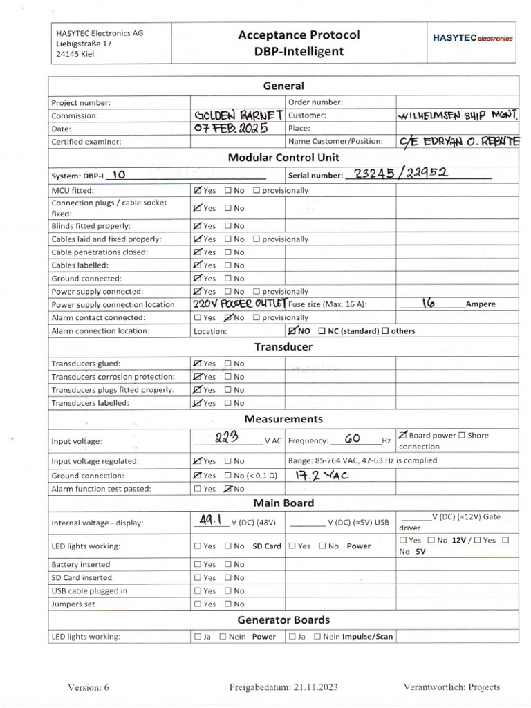 GDBT-Acceptance Protocol DBP-Intelligent Form | PDF