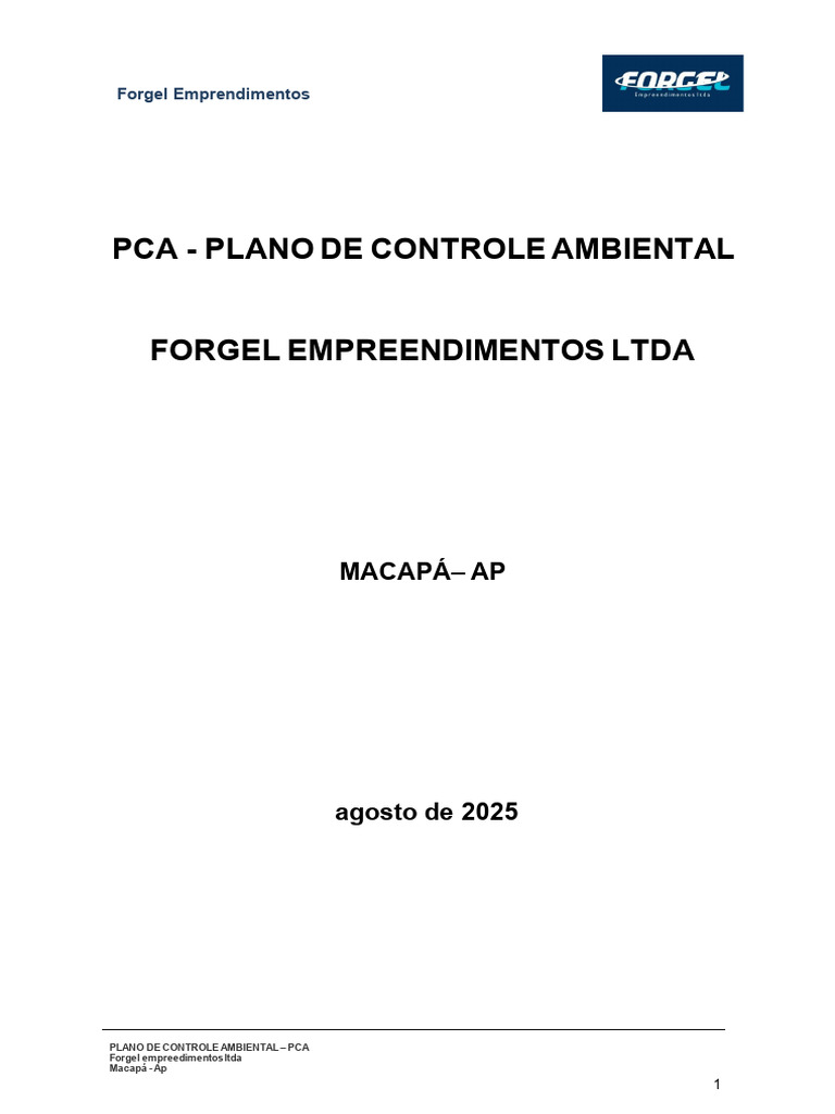 Plano de Controle Ambiental Forgel PCA | PDF | Desperdício | Reciclagem