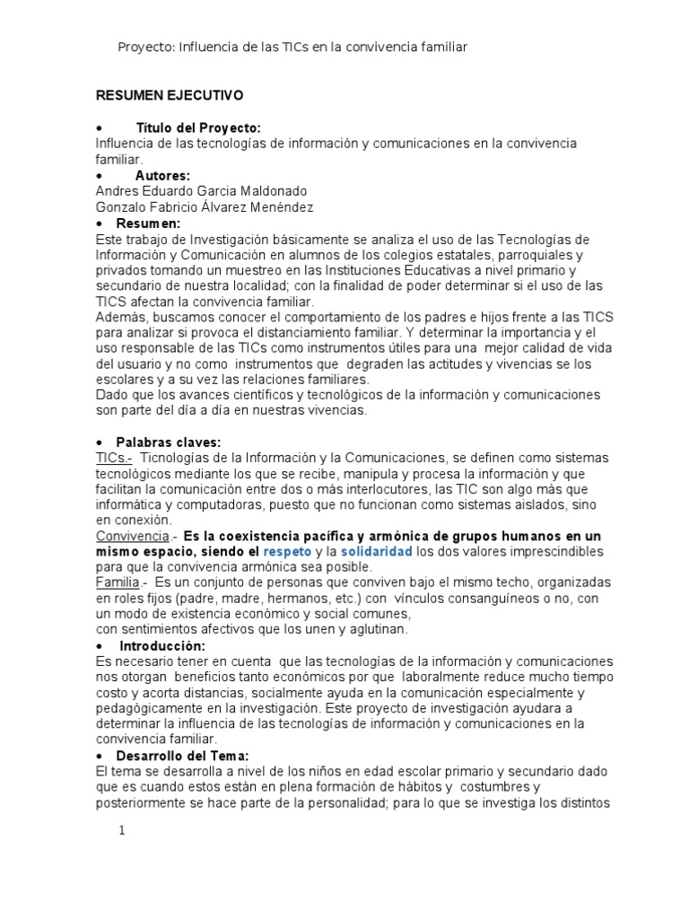Informe Final Proyecto de Tics | PDF | Tecnología de información y ...