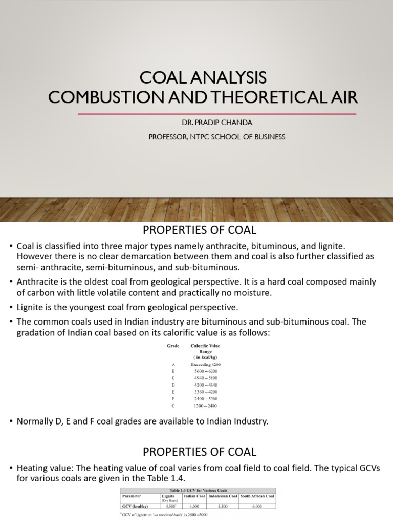COAL ANALYSIS AND THEORETICAL AIR Calculations | PDF | Bituminous Coal ...