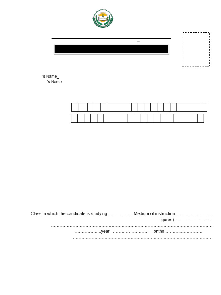 Admission Form 2026-2027 | PDF