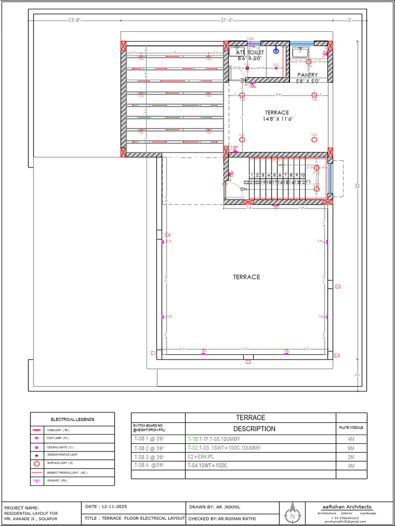 Revised Terrace Floor Electrical Layout - 12.11.2025 | PDF