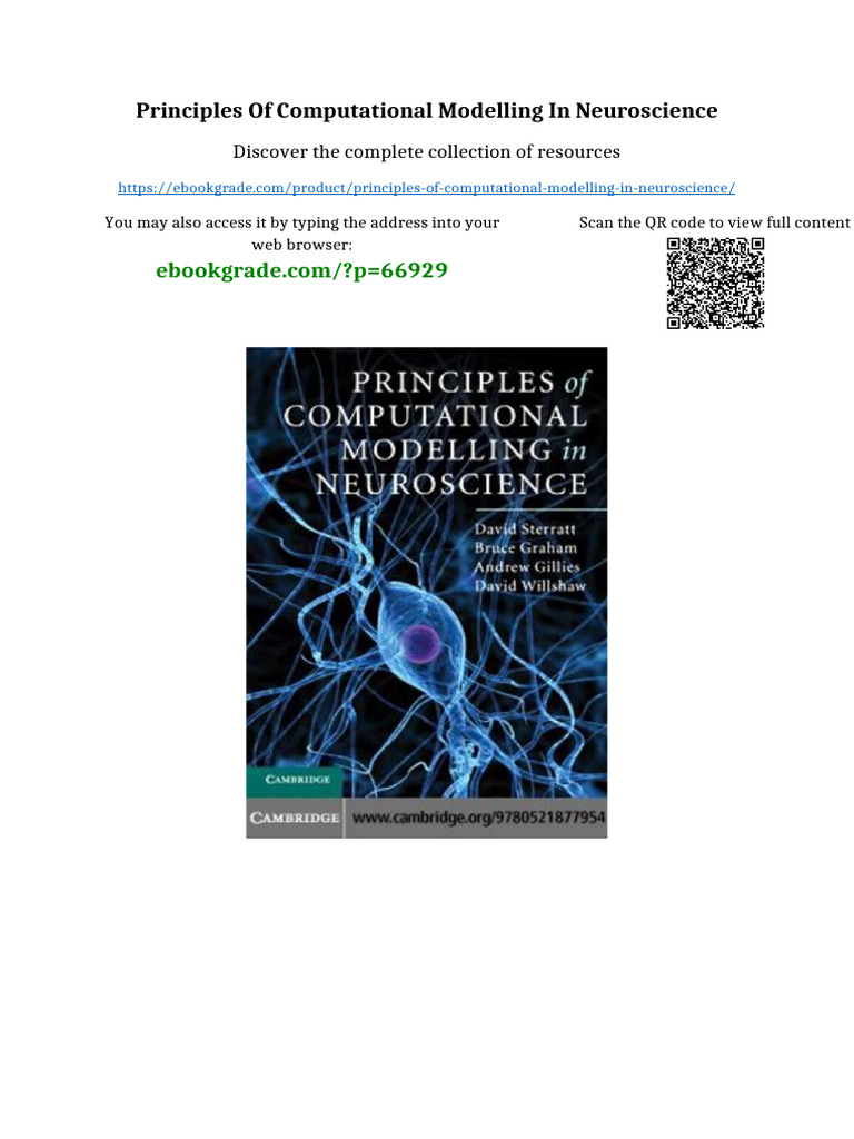 Principles of Computational Modelling in Neuroscience Available Any ...