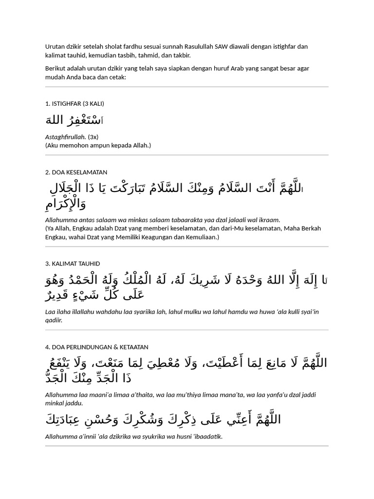 Urutan Dzikir Setelah Sholat Fardhu Sesuai Sunnah Rasulullah SAW ...
