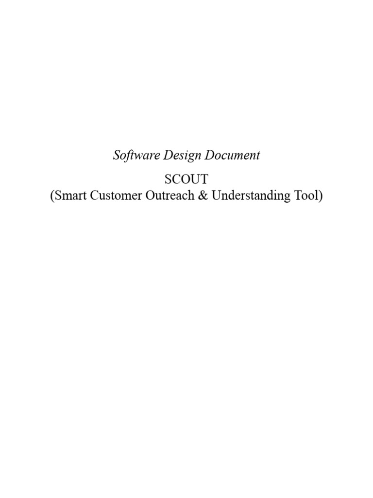 Software Design Document - SCOUT | PDF