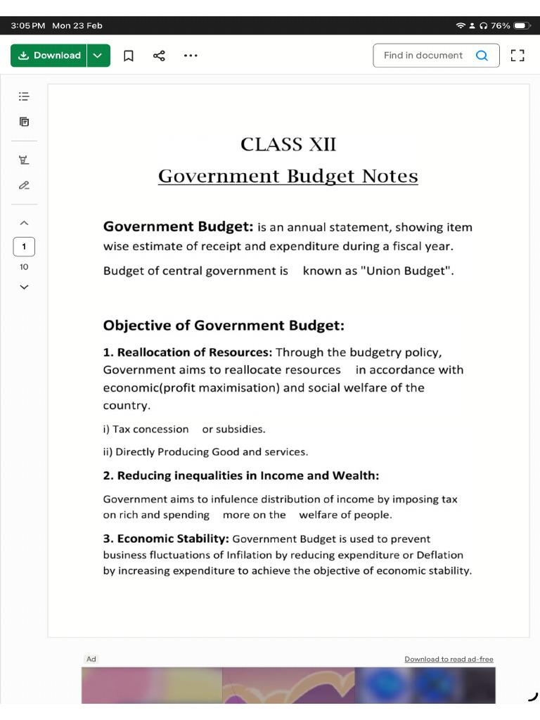 Govt Budget Notes | PDF