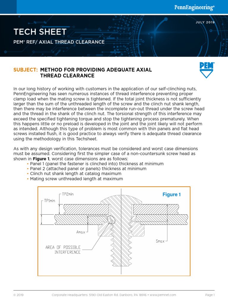 Axial Thread Clearance | PDF | Screw | Metalworking
