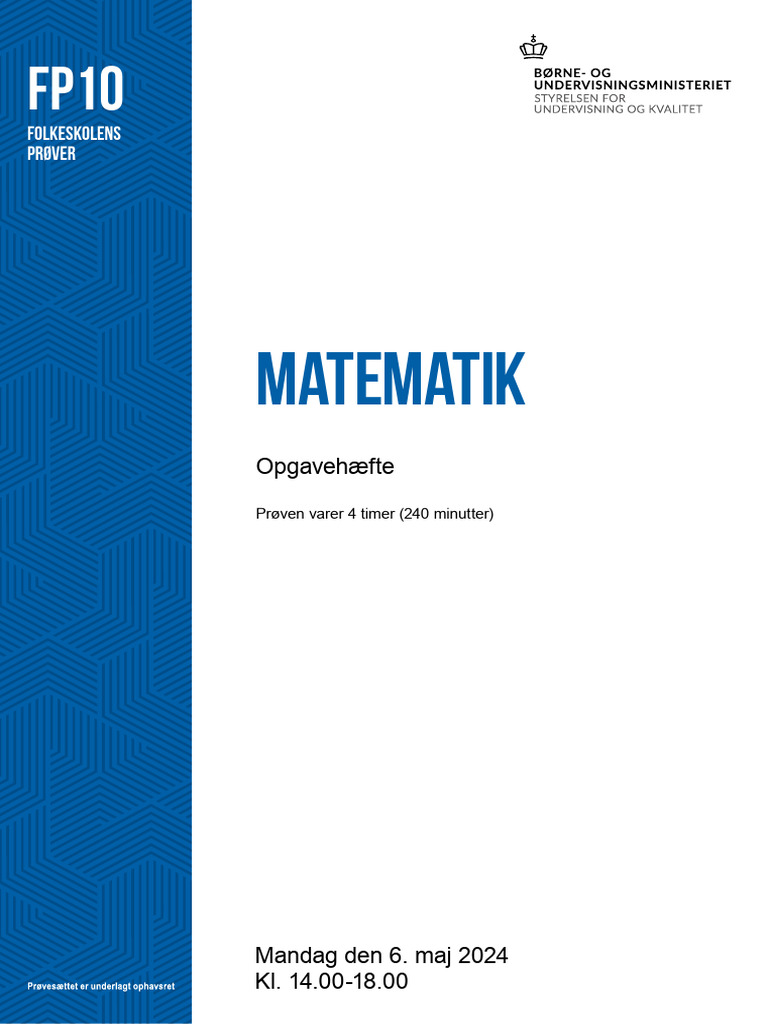 FP10 Matematik Maj 2024 | PDF