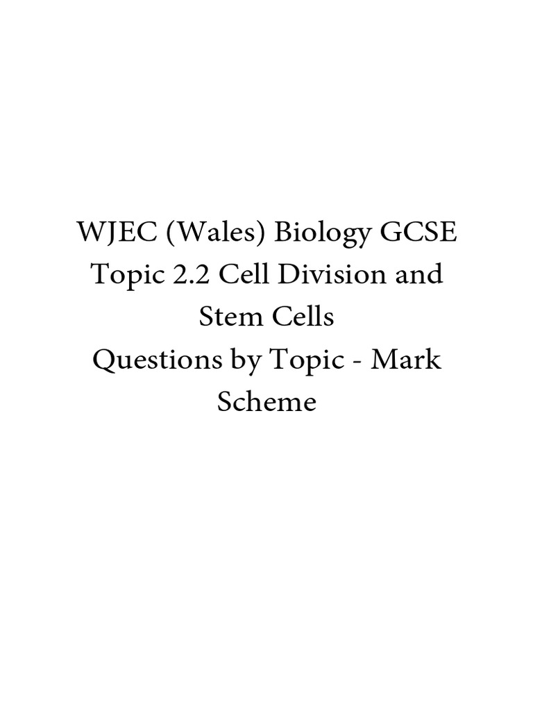 2.2 Cell Division and Stem Cells MS | PDF