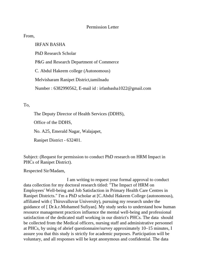 Permission Lett-WPS Office | PDF