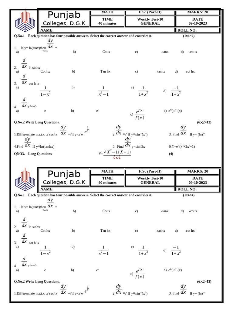 Math 2nd Year Week-10 09-10-23 | PDF | Chess Theory | Chess