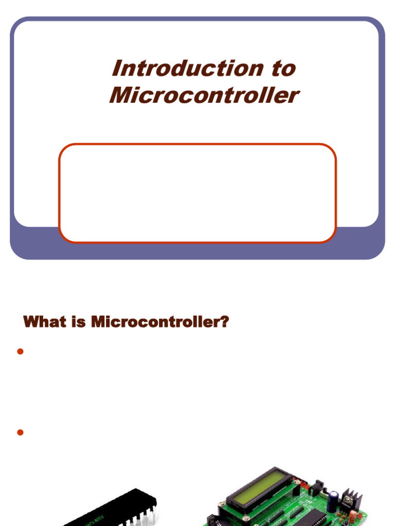 Introd To Microcontroller | PDF | Microcontroller | Electrical Engineering