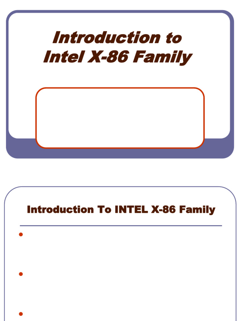 Introduction To Intel X-86 Family | PDF | Central Processing Unit ...