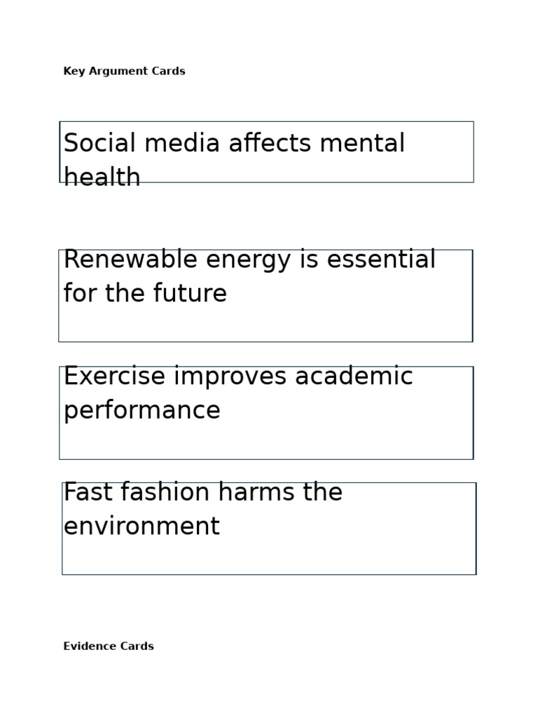 Key Arguments + Evidence Activity | PDF
