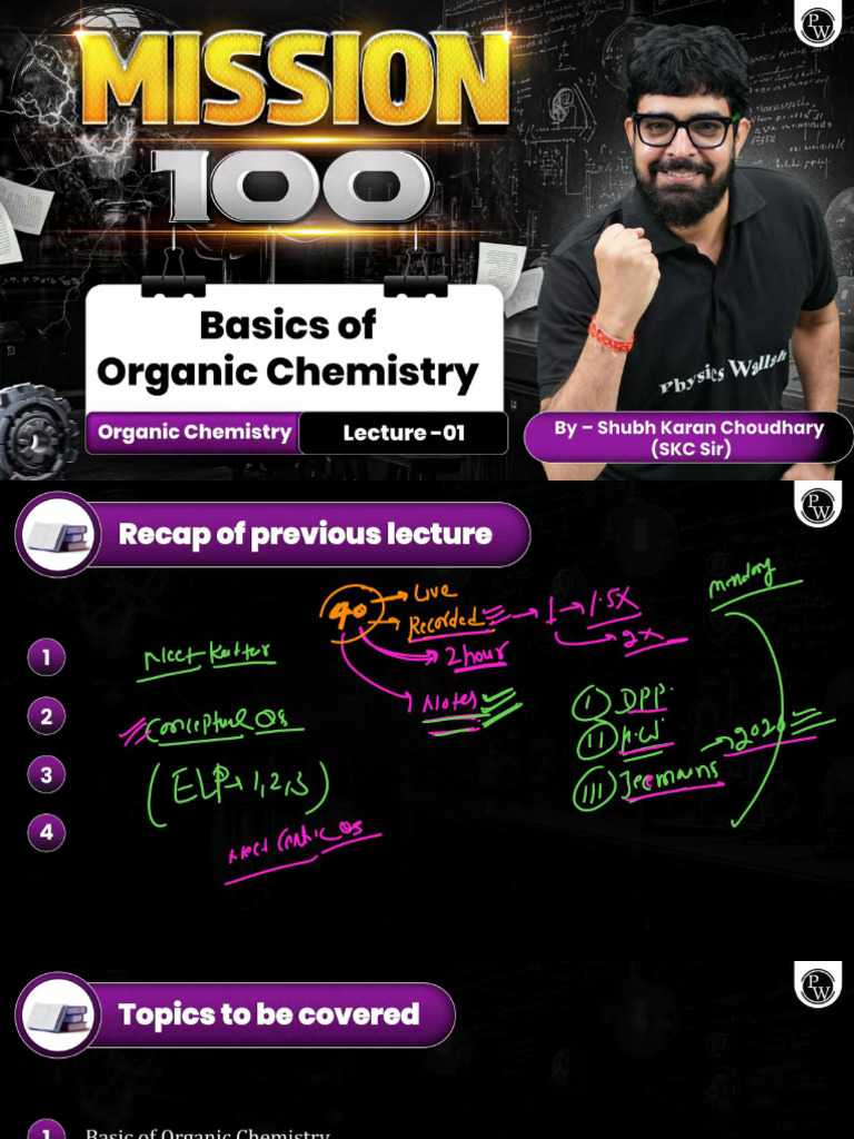 Basics of Organic Chemistry 01 Class Notes | PDF