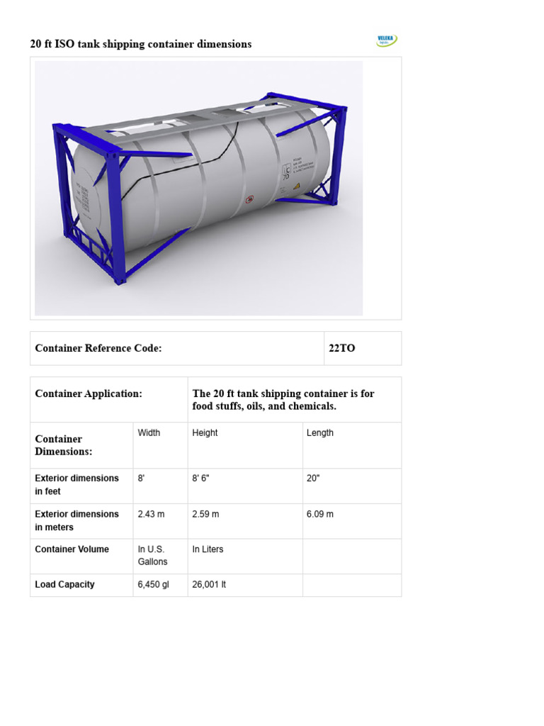 20 FT Iso Tank | PDF