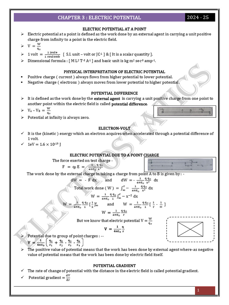 Ch3-Electric Potential | PDF | Voltage | Potential Energy