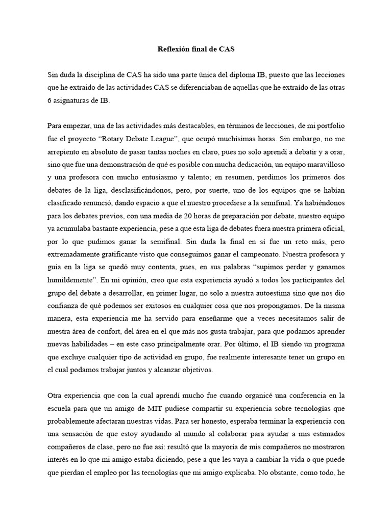 CAS ReflectionExample | PDF
