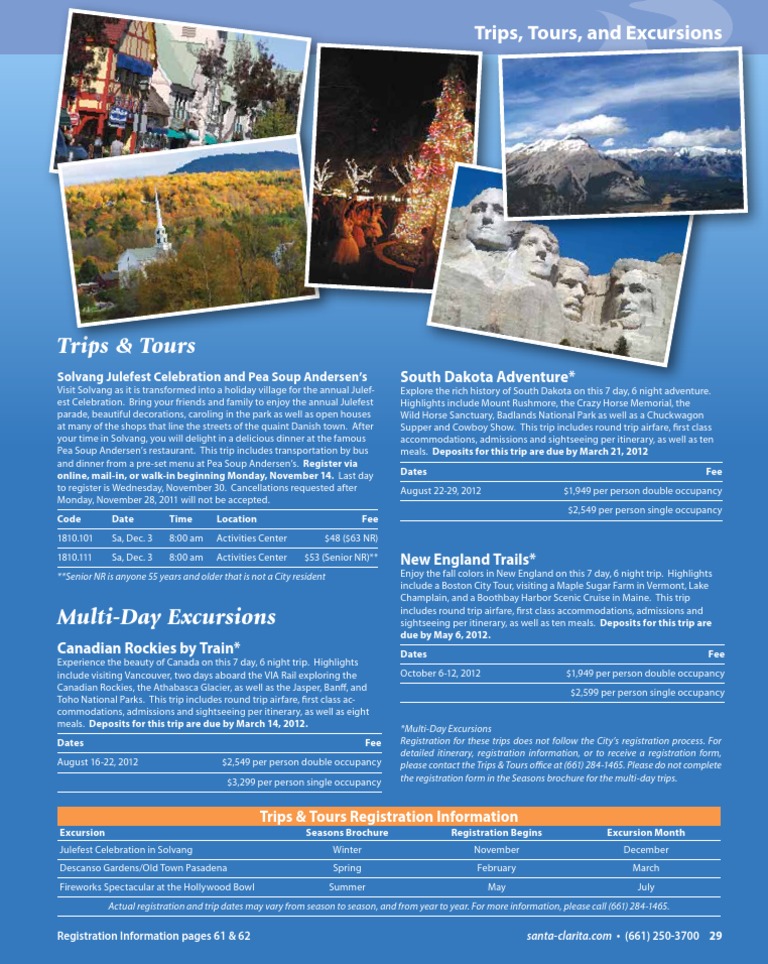 Senior Multi-Day Adventure Tours | PDF | Leisure