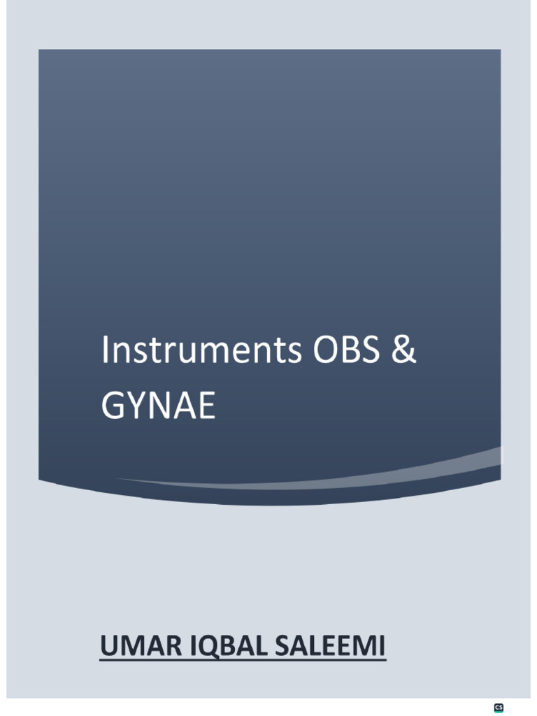 Gynae Obs Instrumnets | PDF