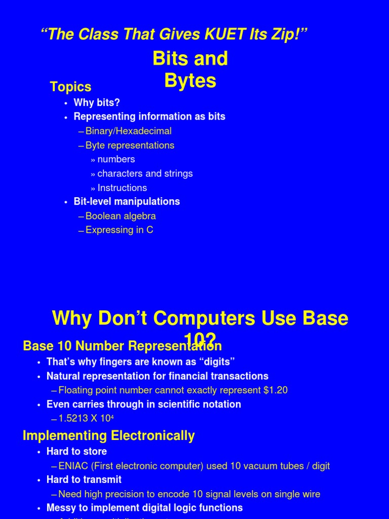 Bits and Bytes Integer Science) Instruction Set