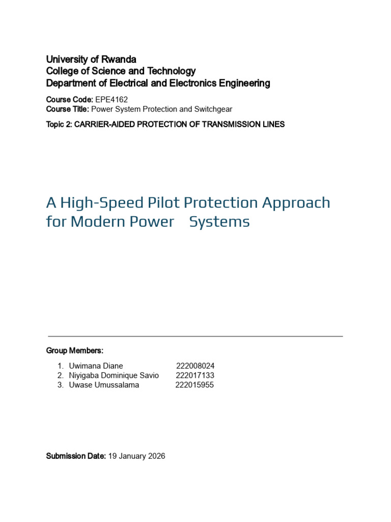 Carrier-Aided Protection of Transmission Lines - A High-Speed Pilot ...