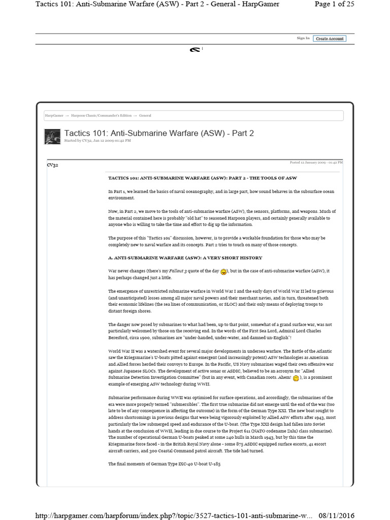 ASW Tactics 101 Part 2 | PDF | Sonar | Anti Submarine Warfare