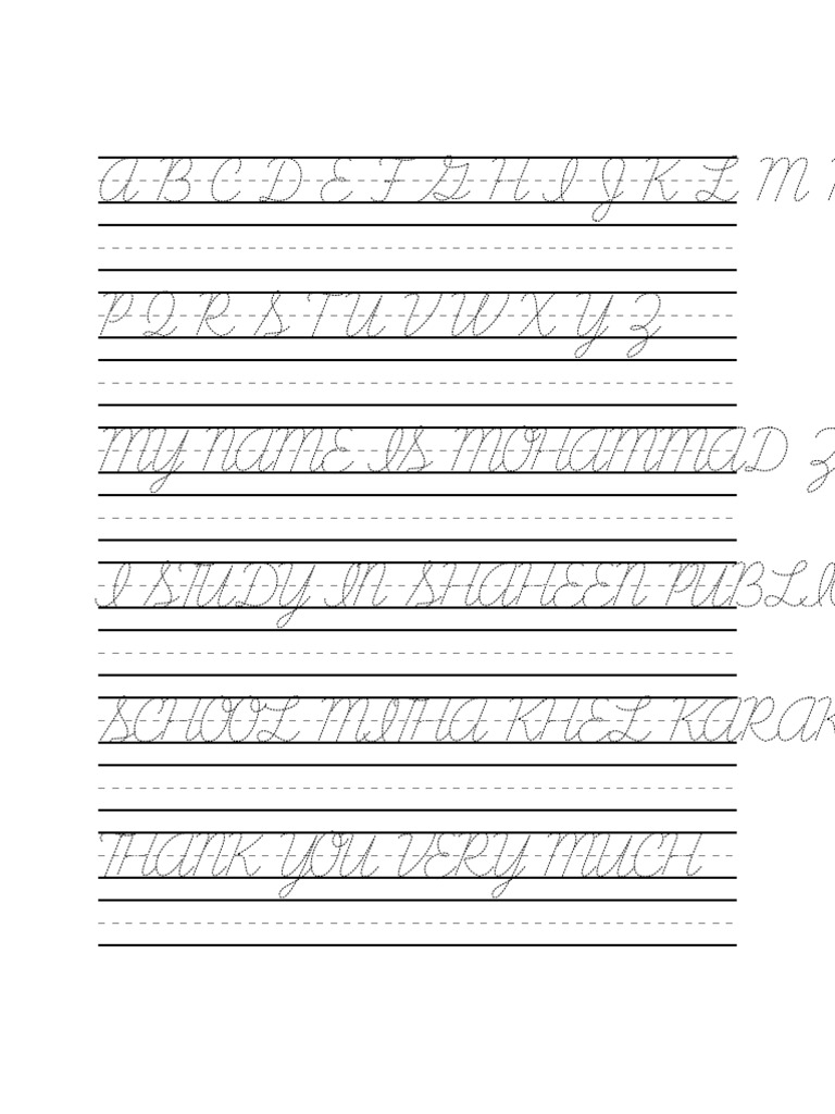 Cursive Worksheet | PDF