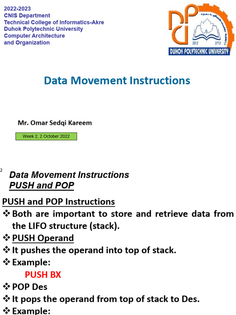 Data Movement Instructions | PDF