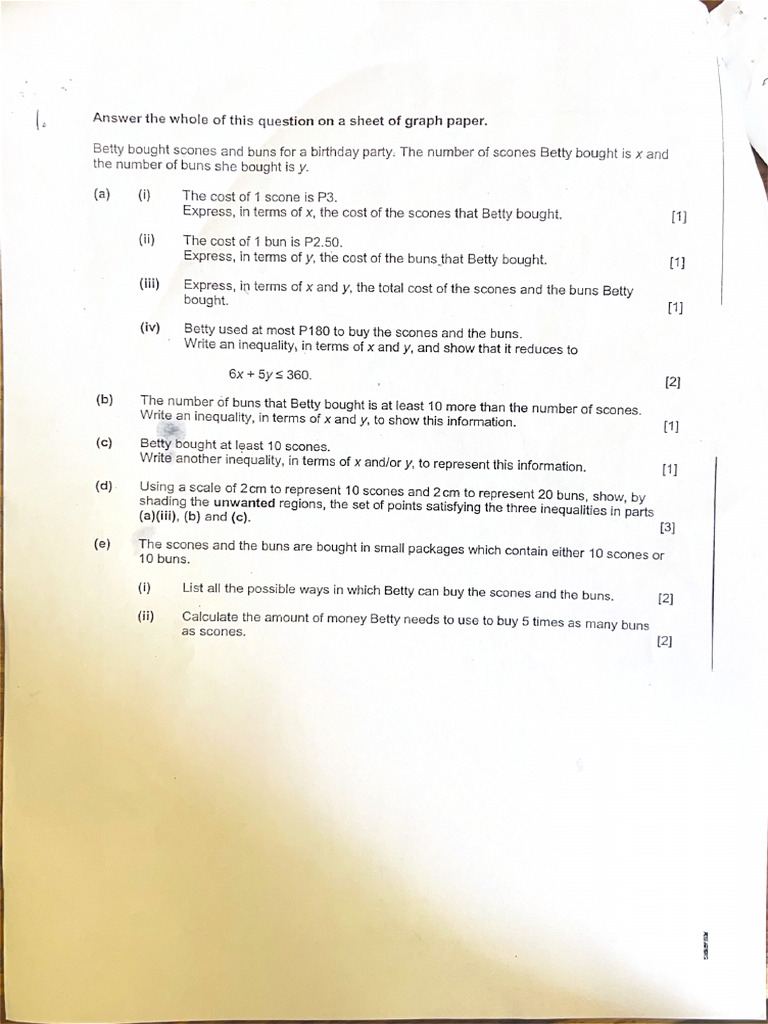 Answer The Whole of This Question On A Sheet of Graph Paper. | PDF