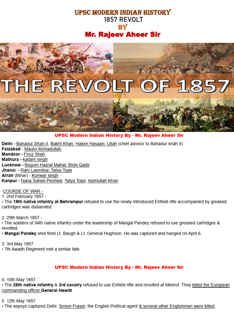 F The Revolt of 1857 | PDF | Indian Rebellion Of 1857 | British India