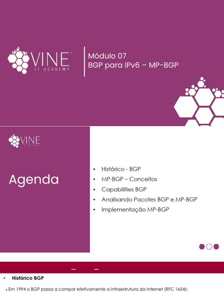 Módulo 07 - BGP para Ipv6 - MP-BGP | PDF | Roteador (informática) | I Pv6