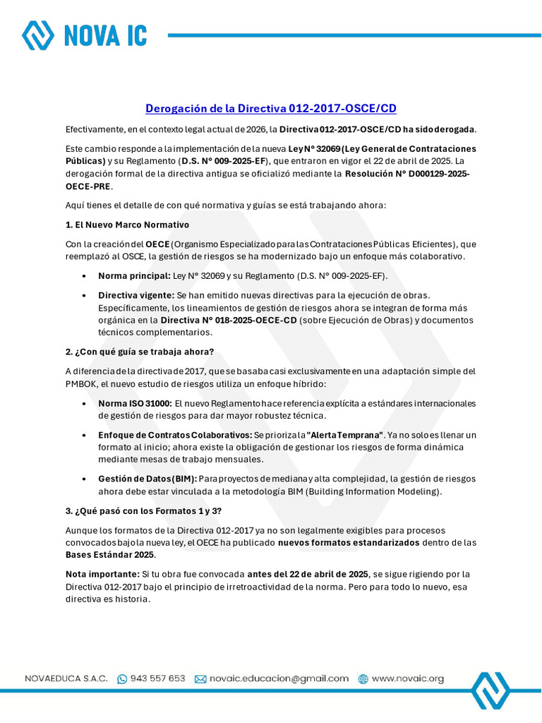 Derogación de La Directiva 012-2017-OSCE-CD | PDF