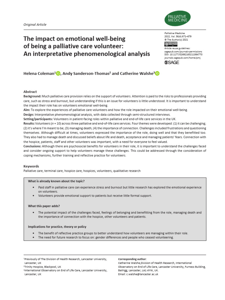 PDF02 10.1177 02692163211064770 | PDF | Palliative Care | End Of Life Care