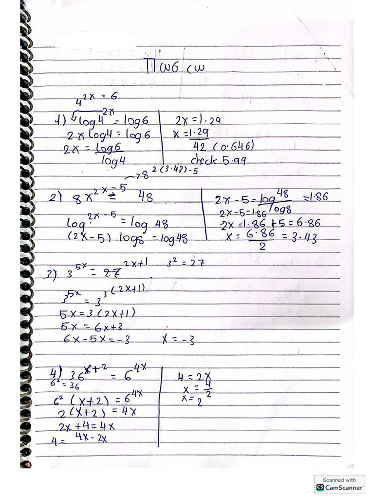Math w7 CW | PDF