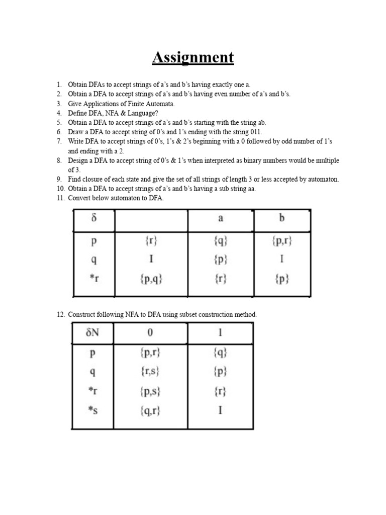 TAFL Assignment | PDF