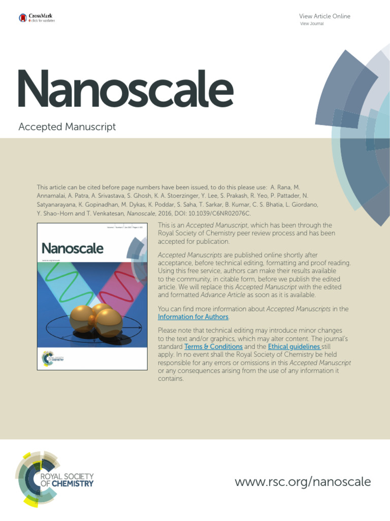 Rana (RH 50%, Water Layer 0.8 NM) Nanoscale 2016 | PDF | Atomic Force ...