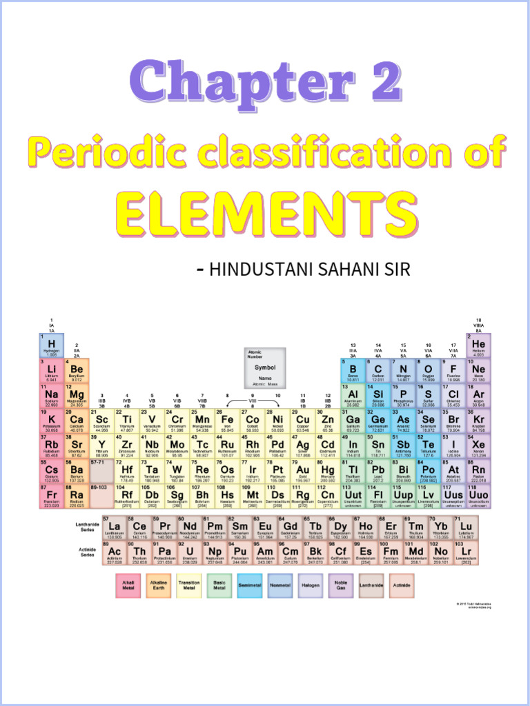 Periodic Classification of Elements - Complete Notes | PDF | Periodic ...